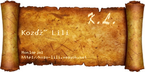 Kozó Lili névjegykártya