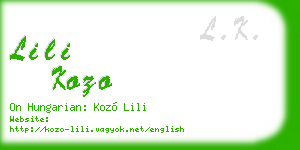 lili kozo business card